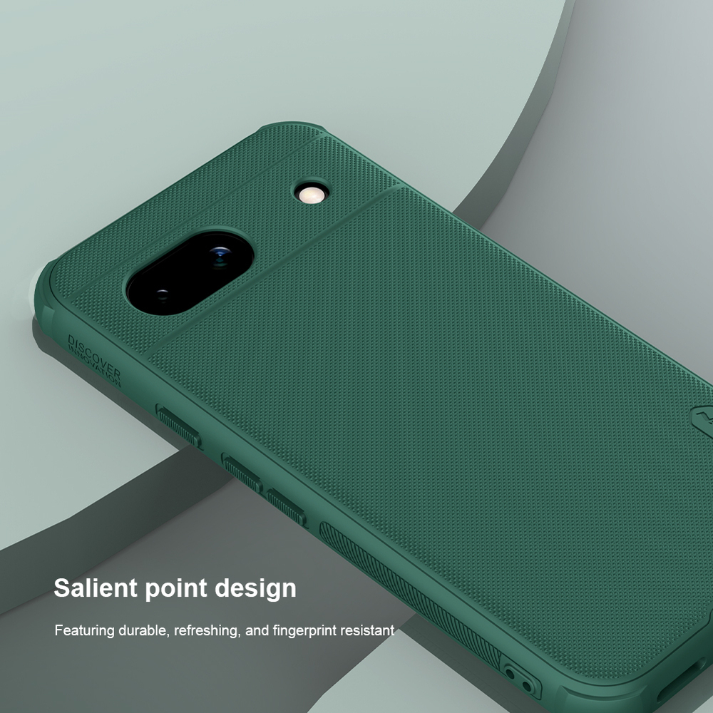 Усиленный чехол зеленого цвета (Deep Green) от Nillkin для Google Pixel 8A, серия Super Frosted Shield Pro