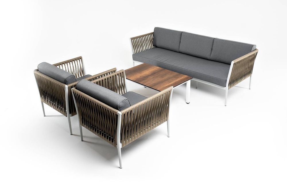 "Касабланка" лаунж-зона плетеная из роупа 5-местная, цвет серый