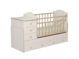 Кроватка детская трансформер Промтекс Колибри 1 (бодега) маятник поперечный, ящик, комод