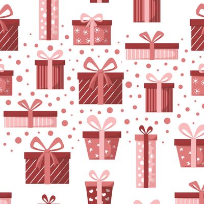 Новогодний паттерн с красными подарками
