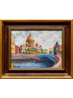 Картина маслом "Река Мойка. Исаакий" Галатов