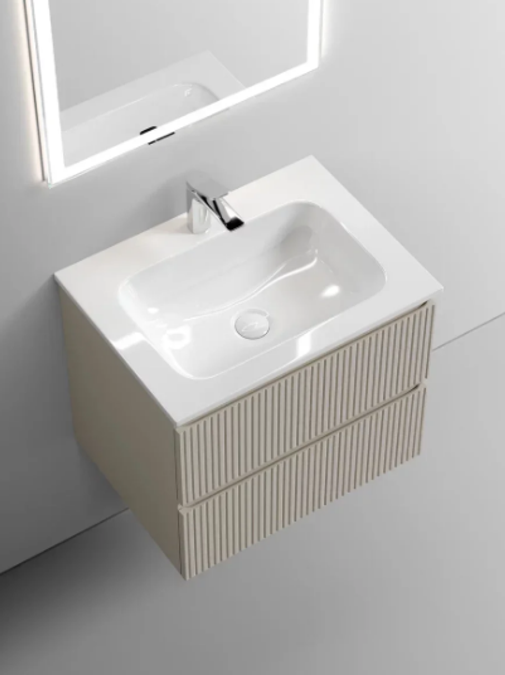 Тумба подвесная SANCOS Snob T 590х445х500, c двумя ящиками оснащенными доводчиками, Beige Soft , арт.SNT60CE