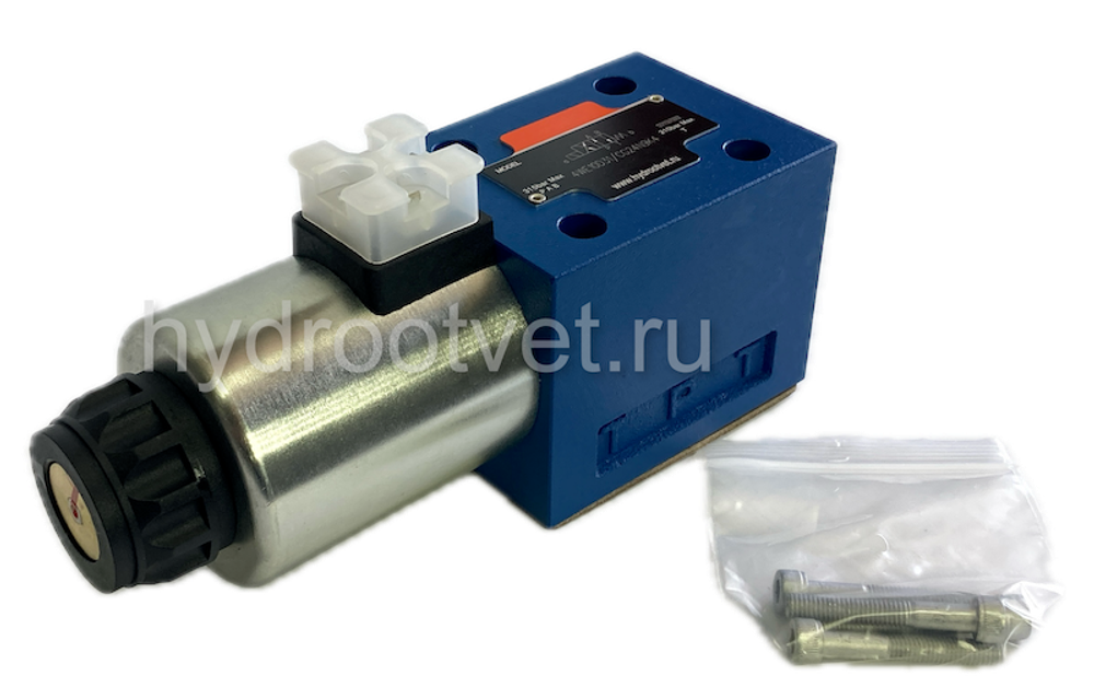 3WE10B31/CG24N9K4 - Гидрораспределитель золотниковый Ду 10 с электроуправлением G24, схема B (573A), возврат - пружинный