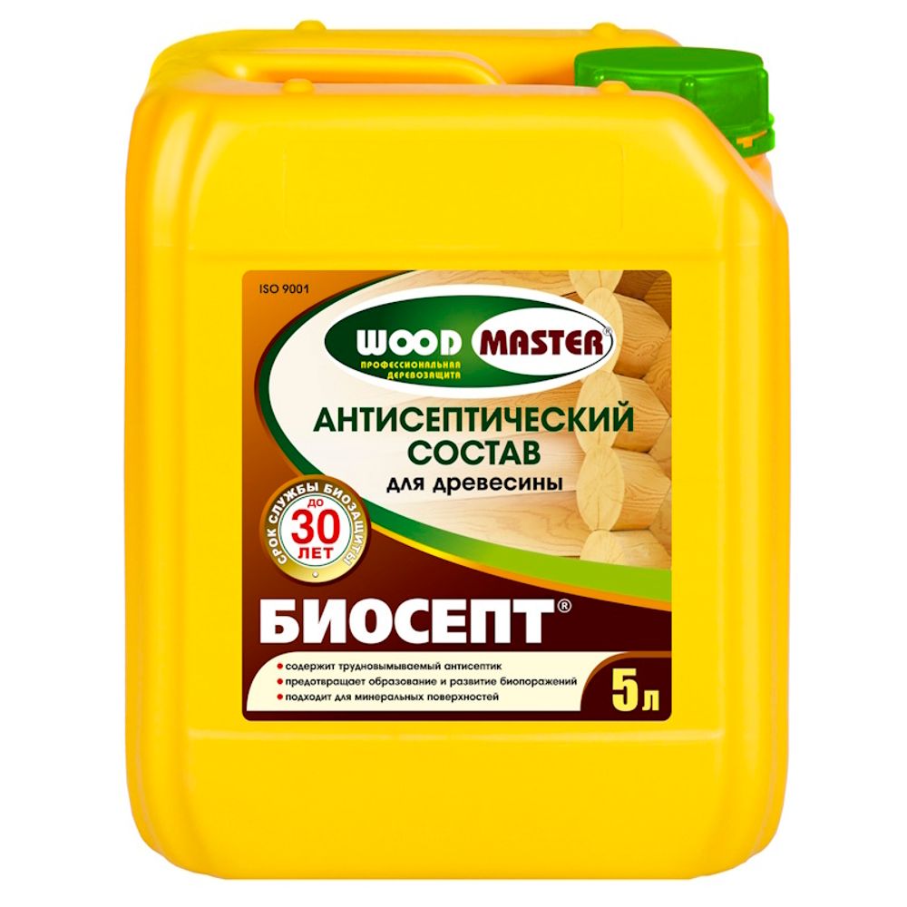 Пропитка по дереву WOODMASTER Биосепт бесцв.  5л (концент.) (Рогнеда)НЕМОРОЗ. от +5С (в  т.ч. д/ мин