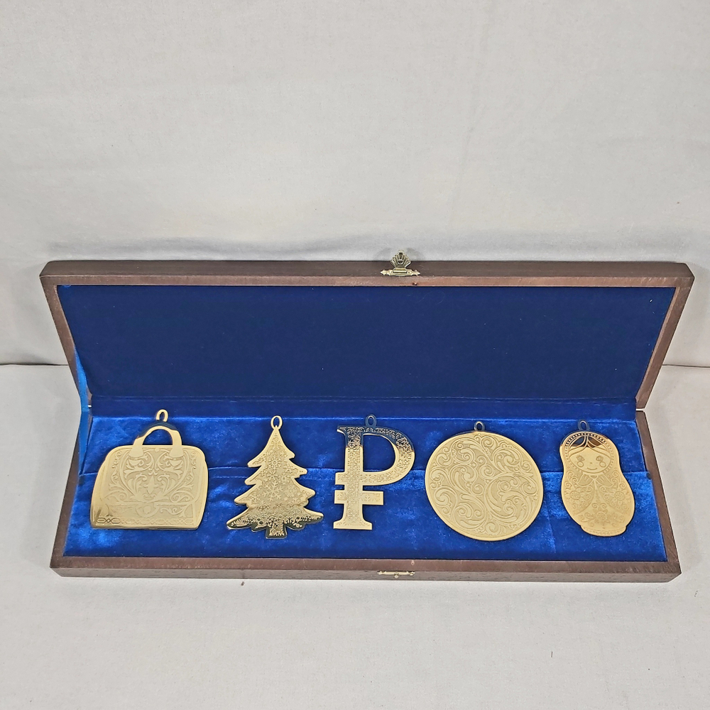 Набор из 5 ёлочных игрушек  "Новогодний" (Златоустовская гравюра)