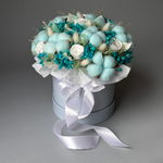 «Бирюза» - композиция из стабилизированных цветов и сухоцветов