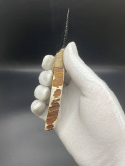 Обсидиановый нож с рукояткой из рога оленя с рисунком скорпиона 16 см