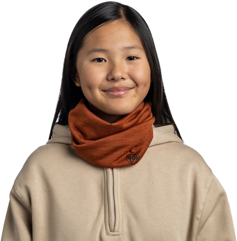 Тонкий шерстяной шарф-труба детский Buff Merino Lightweight Solid Cinnamon Фото 2