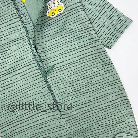 Слип хлопковый "Машинки" на молнии, Хаки