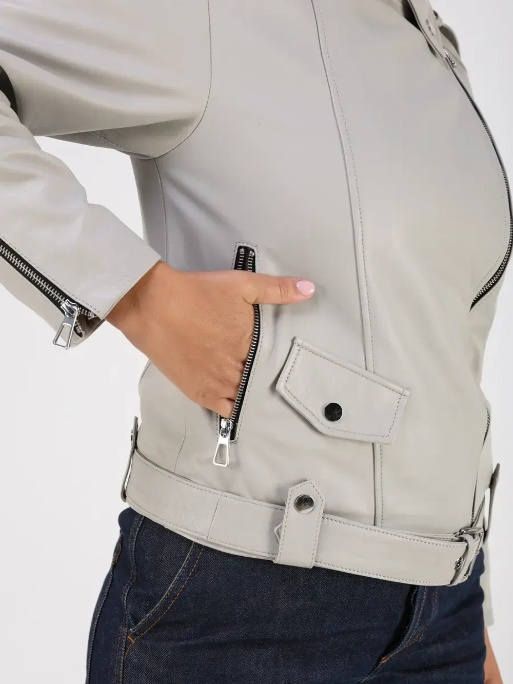 Кожаная куртка демисезонная косуха оверсайз