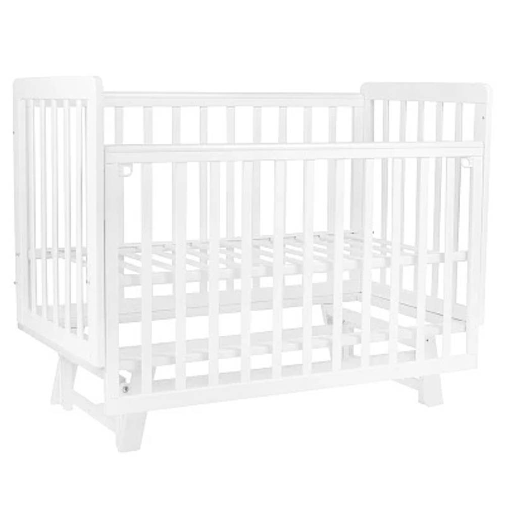 Кровать детская Indigo Style на ножках с легкосъемной стенкой, продольный маятник белый-белый