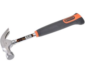 Молоток с гвоздодером 225 гр с трубчатой рукояткой Tactix 221071