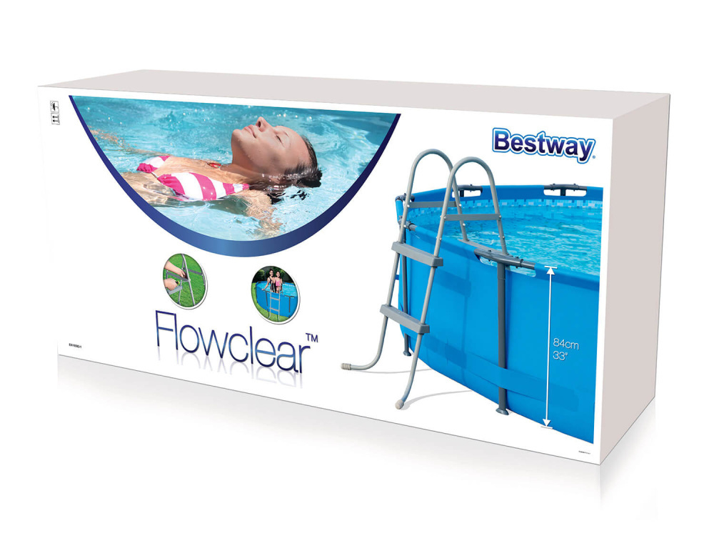 Лестница для бассейнов до 84 см, 2 ступеньки, без площадки (Bestway 58430 BW)