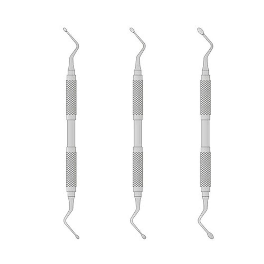 Ложка кюретажная стоматологическая двухсторонняя, большая (изогнутая)