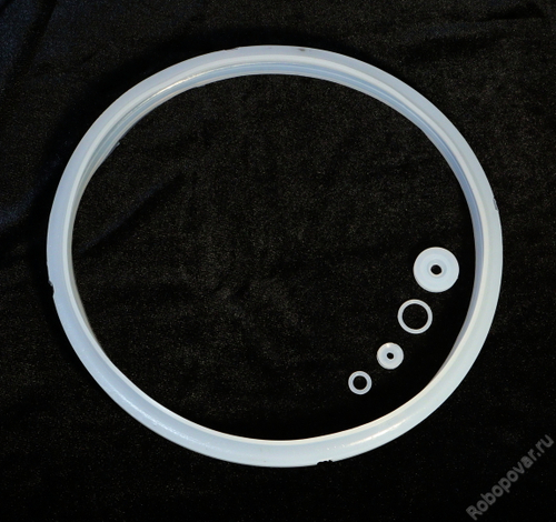 Кольцо уплотнительное утолщённое 7 мм для крышки и комплект малых колец для мультиварки-скороварки объёмом 4 л