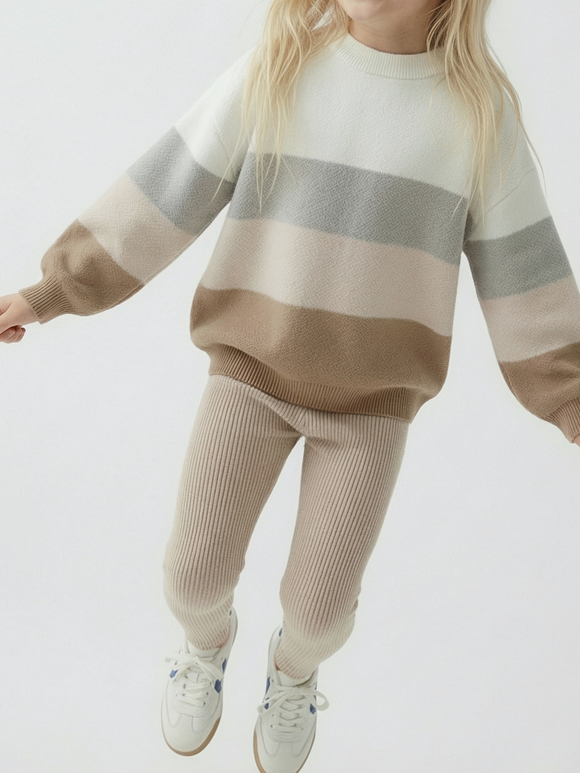 Леггинсы вязаные детские бежевый