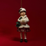 Украшение подвесное Девочка (полирезин), H11,5x5,5x4см, красный