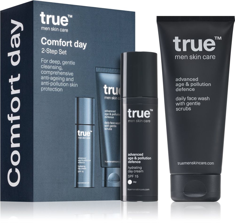 true men skin care увлажняющий дневной крем 50 мл + очищающий гель для лица 200 мл Comfort Day