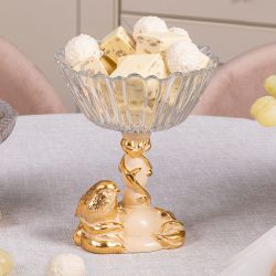 Фруктовница Зарничка Свитти Айвори с чашей из стекла