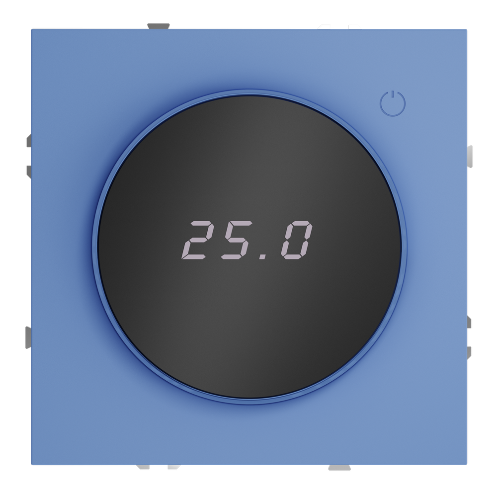 Терморегулятор электронный VOLTUM S70 с индикацией и датчиком, для теплого пола, (деним)