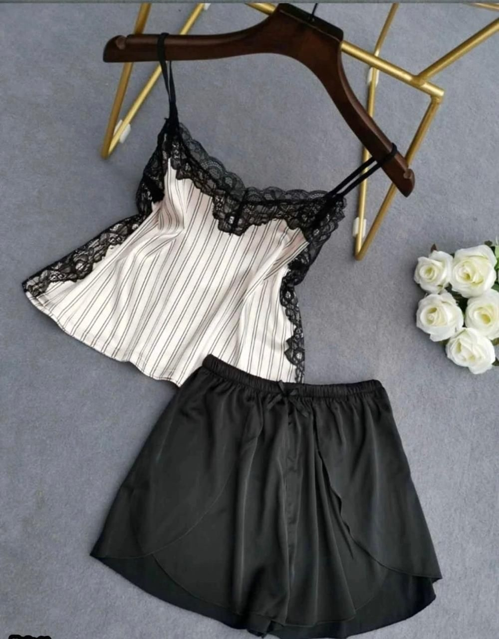 Пижама шорты+майка на т/б шелк С716