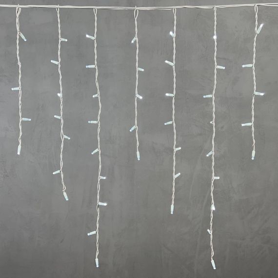 Светодиодная бахрома с колпачком 3,2*0,9 м., 168 белых LED ламп, каучуковый белый провод, LTC (LL168-8-2W)