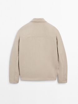 Massimo Dutti Куртка из твила с застежкой-молнией, дымчатый