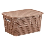Ящик РОТАНГ с крышкой 23л 450х265мм Бежевый ротанг 0,265х0,45х0,3м