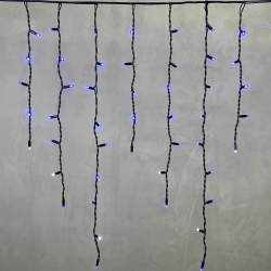 Светодиодная бахрома с колпачком 3,2*0,9 м., 168 синих LED ламп, мерцание, каучуковый черный провод, LTC (LL168BLW-1-2B)