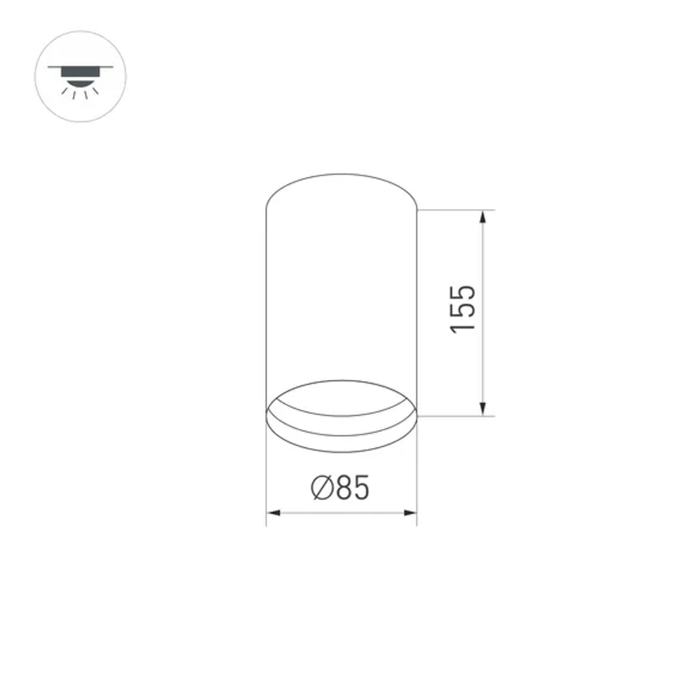 Светильник накладной SP-POLO-R85-1-15W Warm White 40deg (Black, Black Ring) (Arlight, IP20 Металл, 3 года) 022951