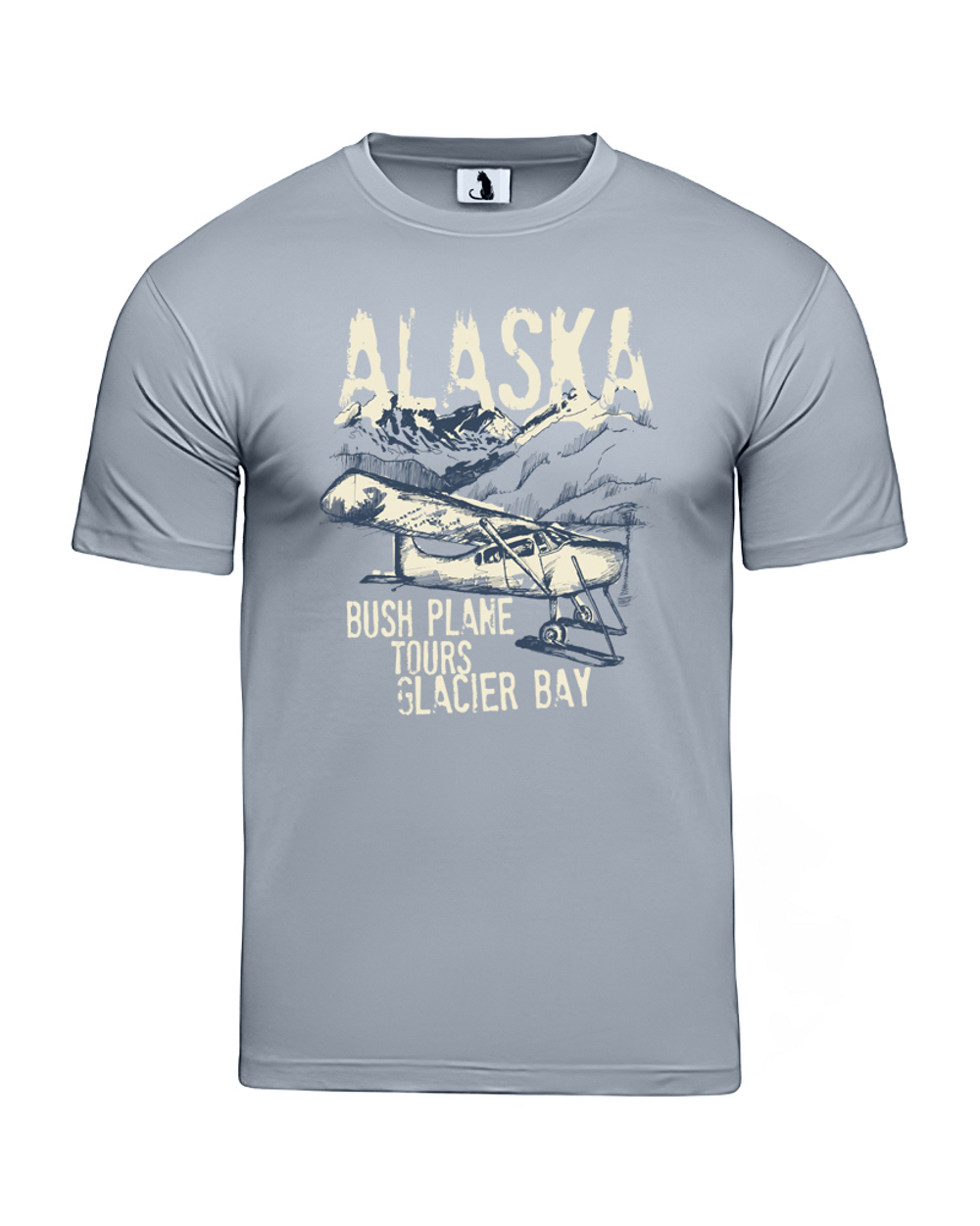 Футболка с самолетом Alaska Glacier bay классическая прямая серая
