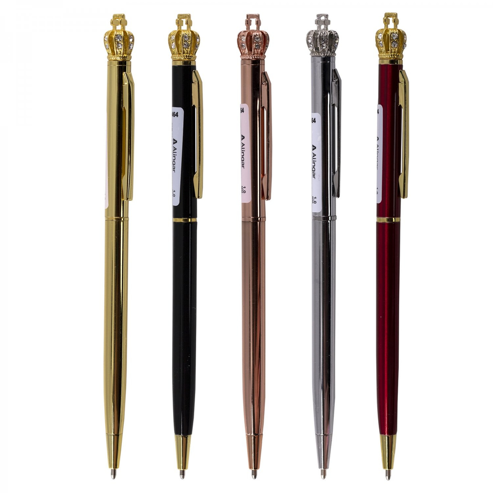 Ручка подарочная шариковая Alingar, синяя, 1.0 мм, металлический корпус, поворотный механизм, "Корона", ассорти, карт. уп.