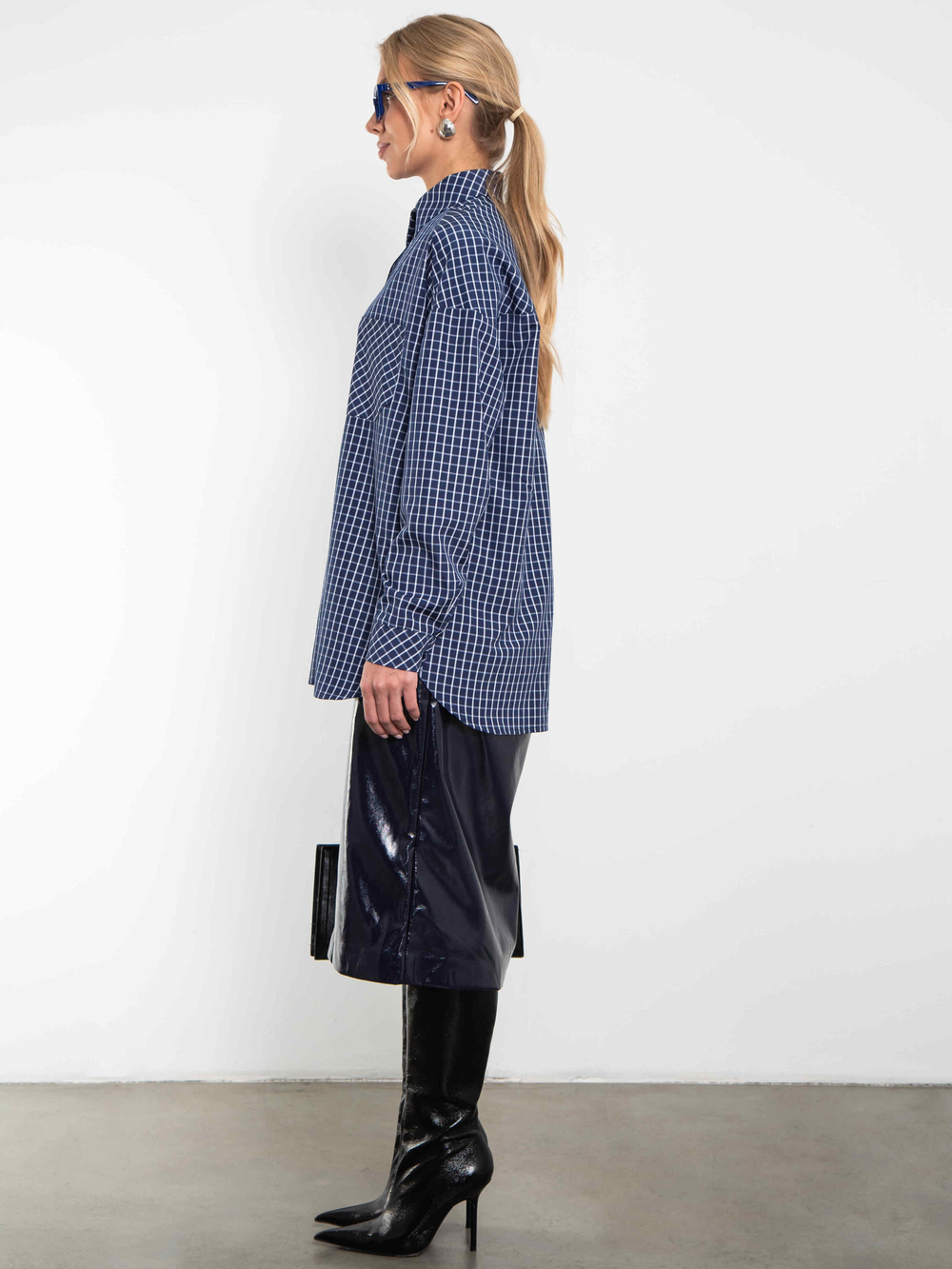 Рубашка Модная клеточка синего цвета