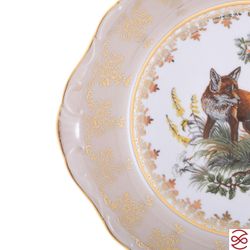 Блюдо круглое Crown Aristokrat Охота бежевая 27 см