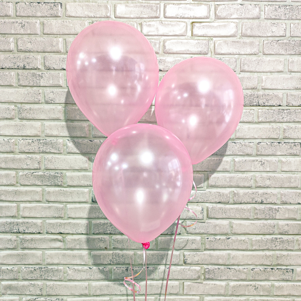 Розовые шары "Перламутр" с гелием