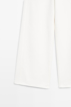 Massimo Dutti Свободные джинсы с широкими штанинами, белый