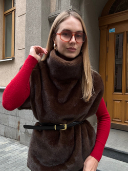 Манишка меховая шоколадный