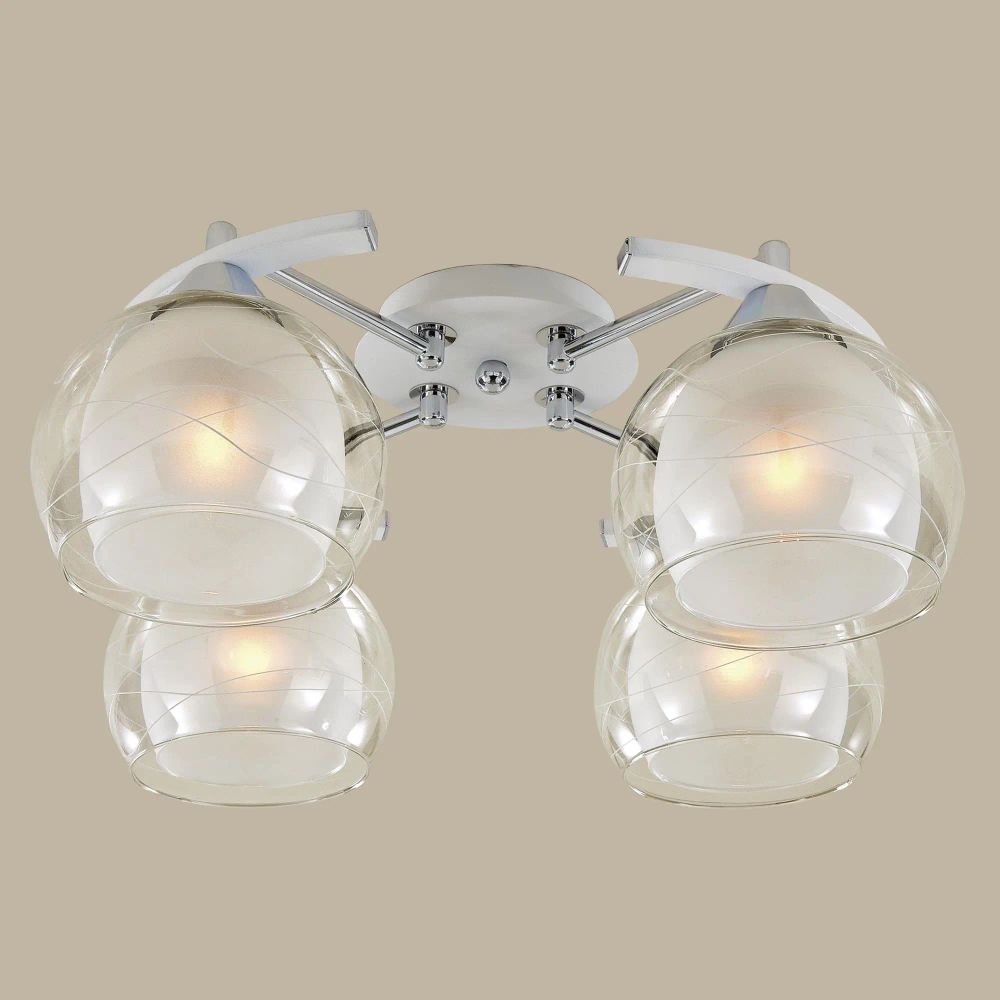 Citilux Буги CL157141 Люстра потолочная Белая Хром