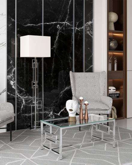 Кресло Мэйден гусиная лапка черно-белый