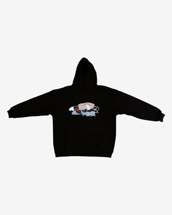 Худи Оверсайз Без начеса Закат Венеры Черный - фото 1