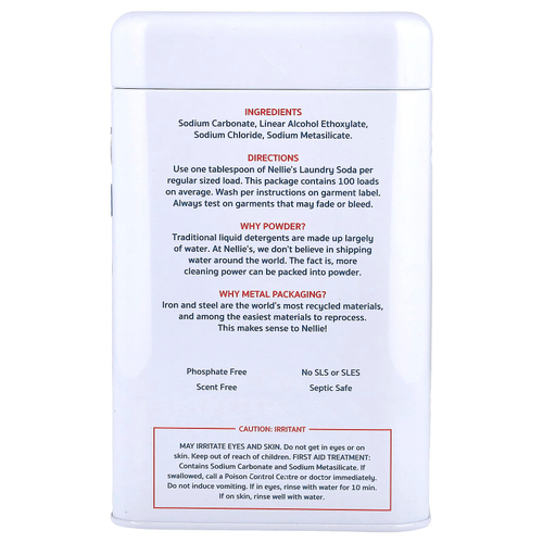 Nellie's, Сода для стирки, 100 загрузок, 3,3 фунта (1,5 кг)
