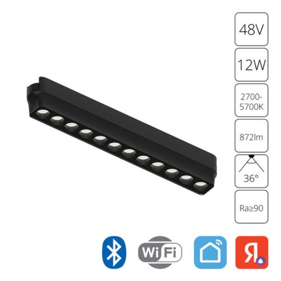 A2954PL-1BK СВЕТИЛЬНИК ПОТОЛОЧНЫЙ RAPID 48В 12Вт макс 872лм 2700-5700К 95+ 36° smart