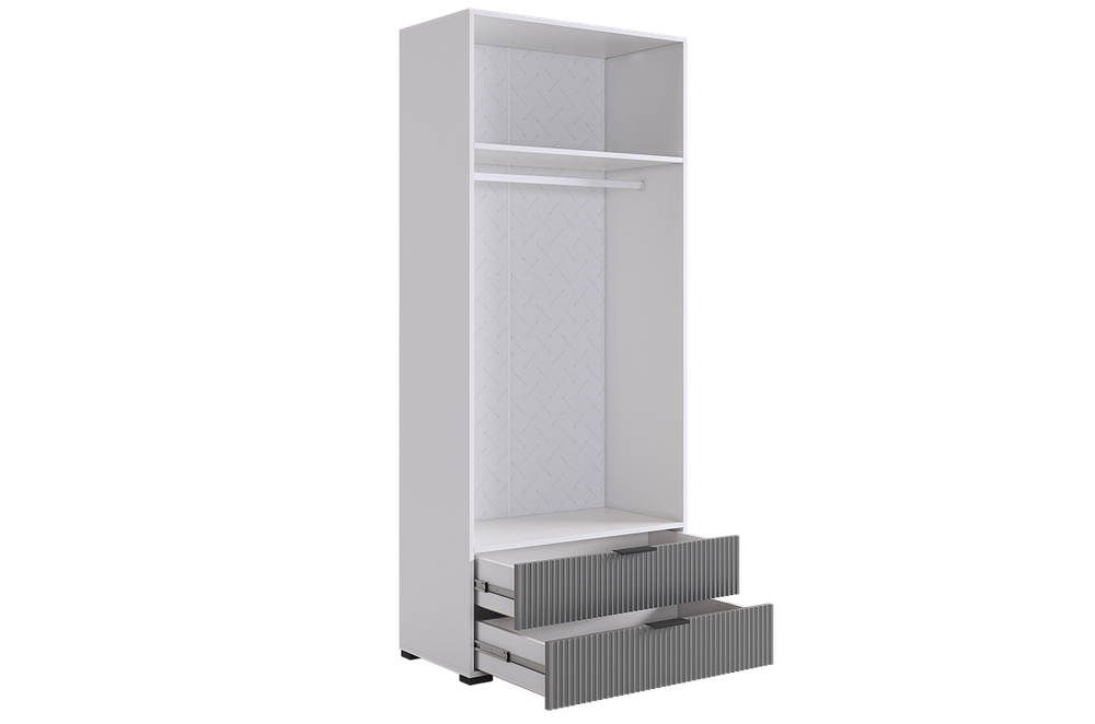 Шкаф двухдверный "Зефир" 108.01,(Белое дерево/Серый(эмаль),