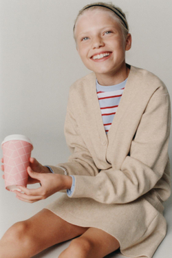 ZARA ТРИКОТАЖНАЯ ЮБКА, ПЕСОЧНЫЙ