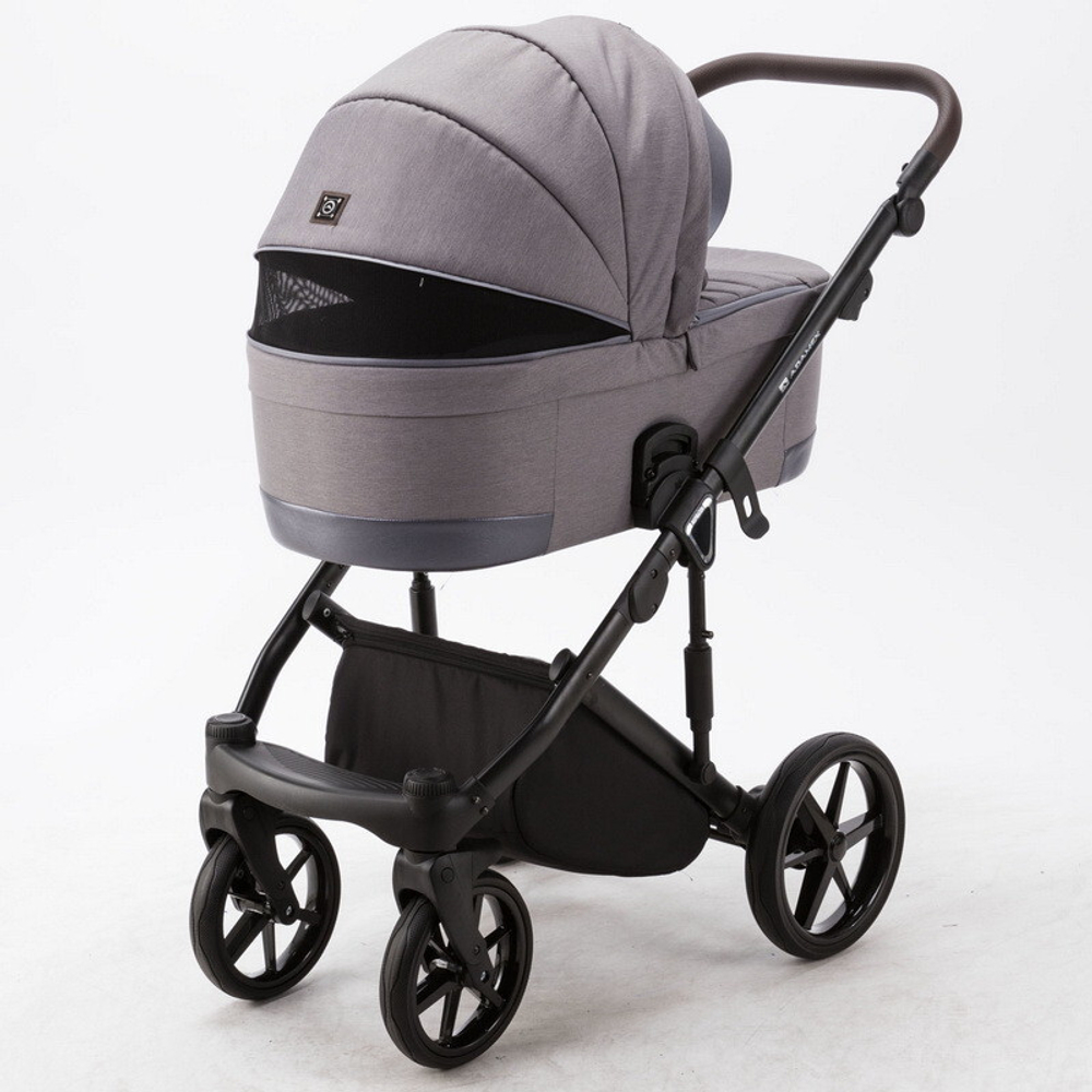 Детская коляска Adamex Marco 2 в 1 GA02 (Т. СЕР ТК.+ Т.СЕР. ПЕРЛ КОЖ. ОТДЕЛКА)