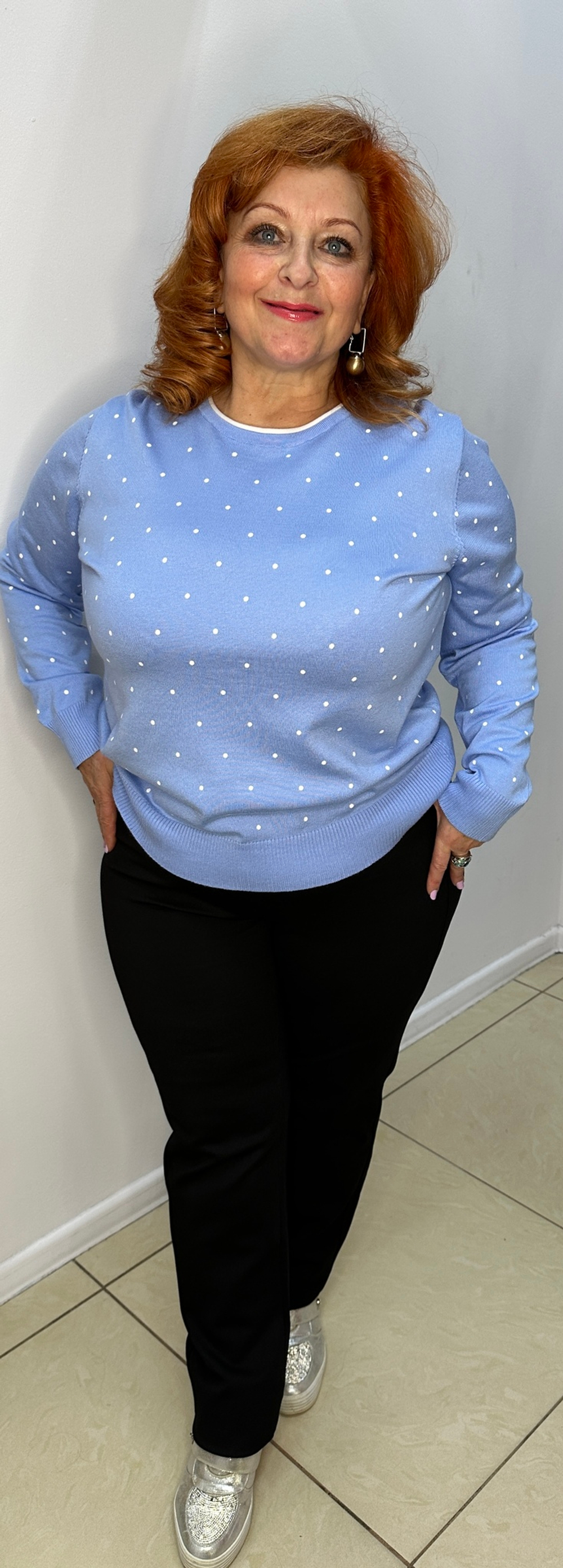 Джемпер в горошек