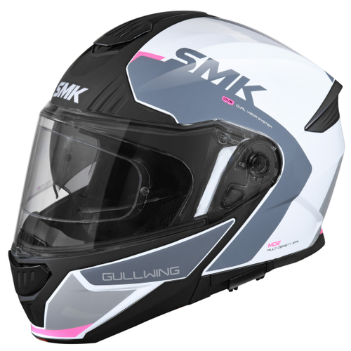 Шлем SMK GULLWING KRESTO, цвет белый/серый/розовый (S)