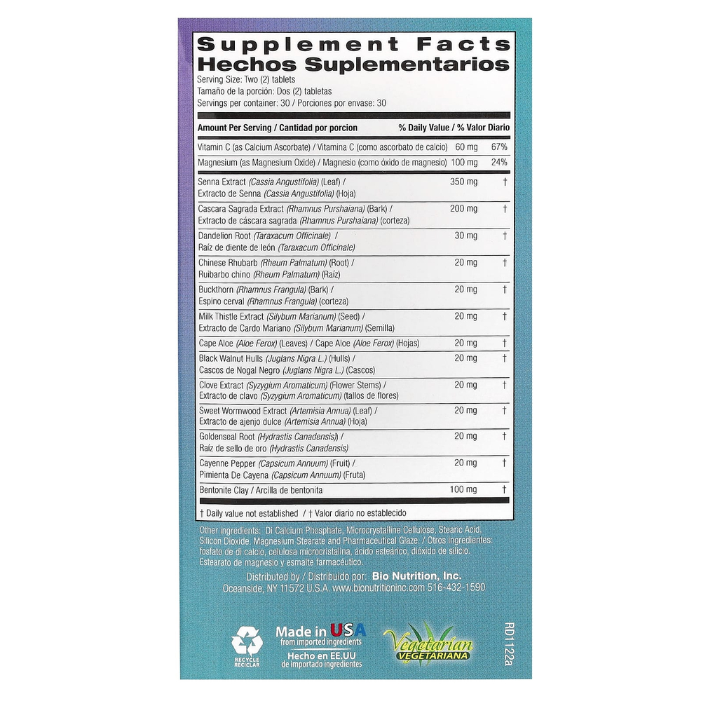 Bio Nutrition, Total Colon Wellness, 60 таблеток