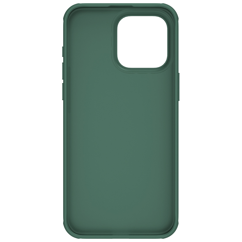 Усиленный чехол зеленого цвета (Deep Green) от Nillkin для iPhone 15 Pro Max, серия Super Frosted Shield Pro