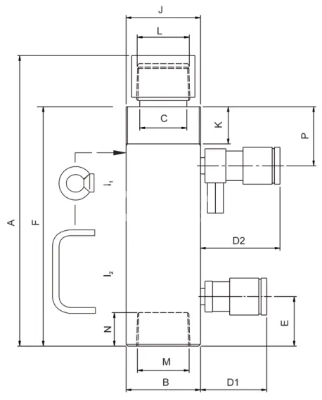 Строительный домкрат Holmatro HCJ 10 H 15 двойного действия с гидравлическим возвратом